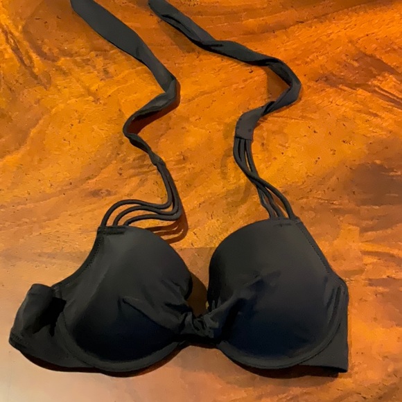 NEW $39 CHRISTIN MICHAELS 34 B BLACK SWIM UNDERWIRE TOP - Picture 5 of 7